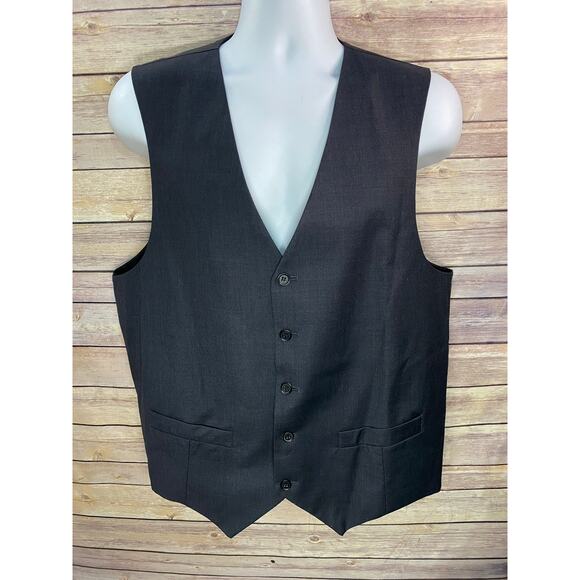 Mantoni Black Vest  Size XXL 100% Cotton 2-Button Style - Picture 1 of 8